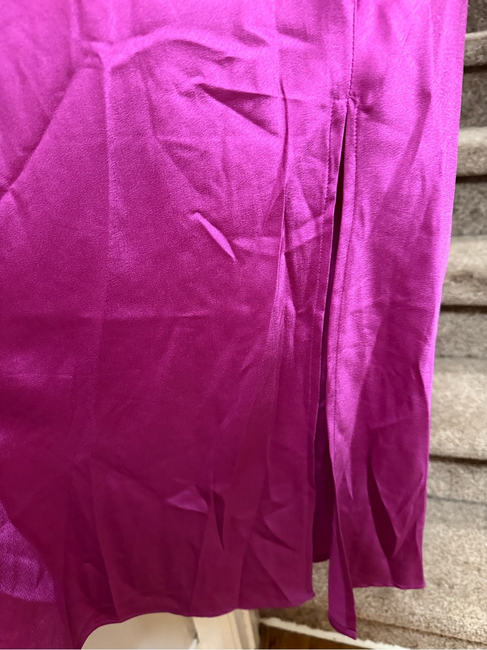 Paper Heart Fuchsia Cowl-Neck Slip Midi Dress with Spaghetti Straps - Picture 4 of 7